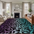 thumbnail image 2 of 8'x10'Large Area Rugs Teal Purple Ombre Leopard Washable Area Rugs Non-Slip Indoor Floor Mats Large Carpet for Living Room Bedroom Dining Room, 2 of 9
