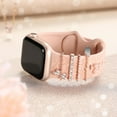 thumbnail image 5 of Comvin Flower Engraved Band Compatible with Apple Watch Bands for Women 40mm 38mm 41mm, Soft Silicone Band with Decorative Apple Watch Charms for iWatch Series 9 8 7 6 5 4 3 2 1 SE (With Band), 5 of 9