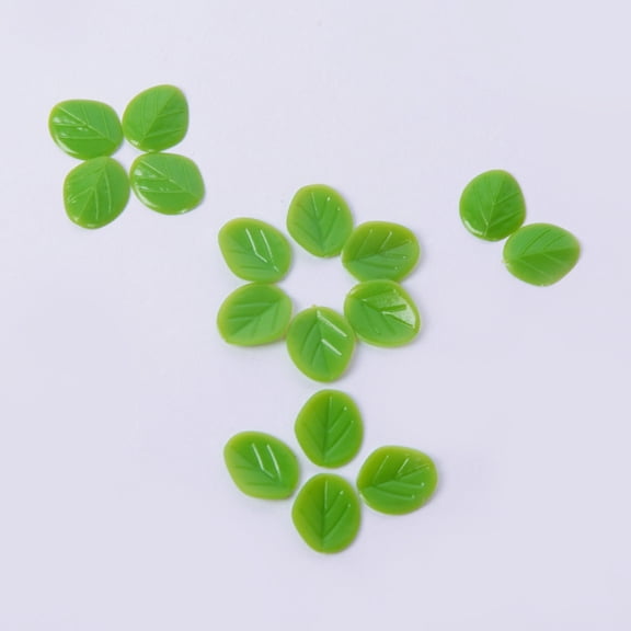ELAYARD 100 Pieces Artificial Green Leaves for Crafting, Photo Props, Cake Decorations, Floral Arrangements and Home Decor