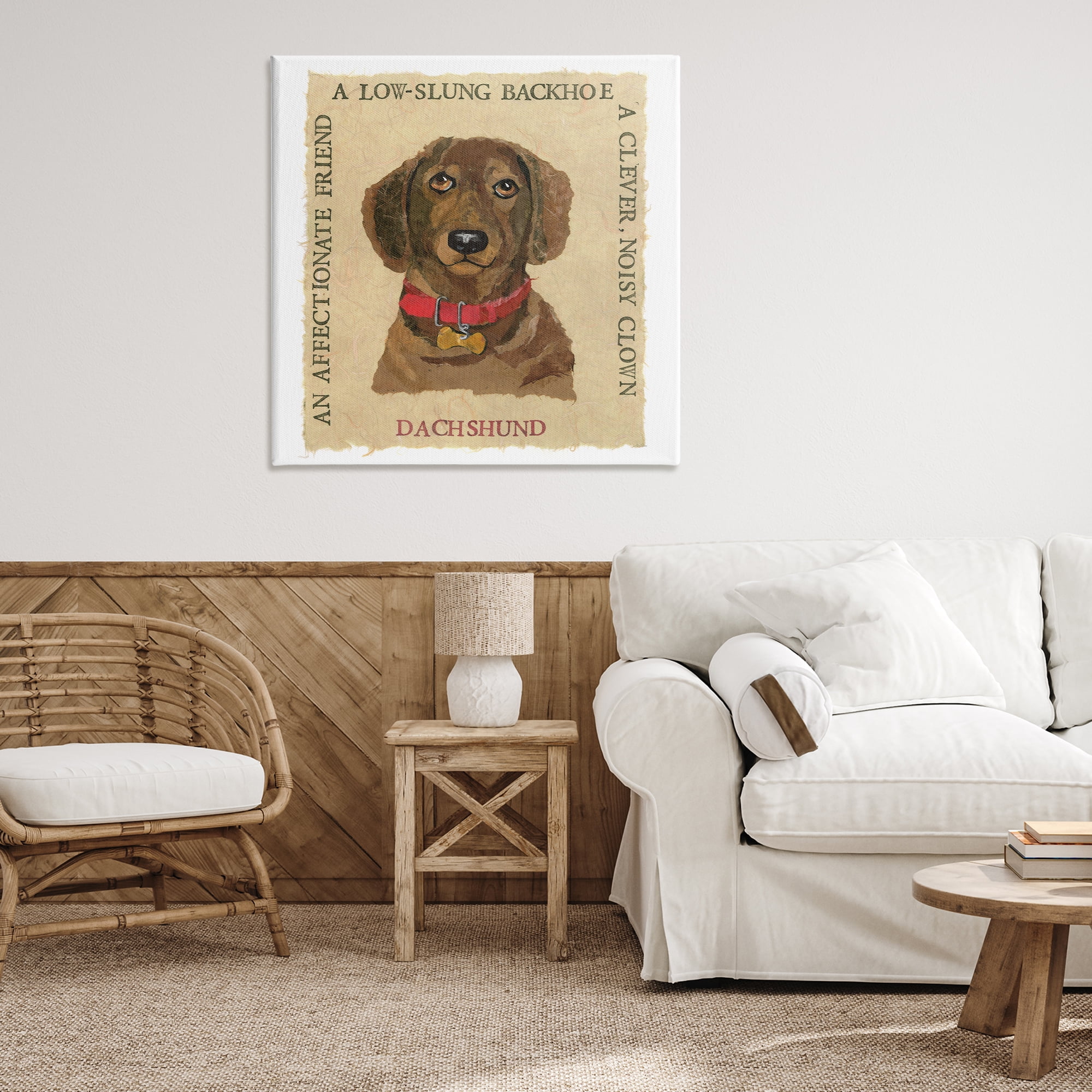 Stupell Industries Fun Dachshund Pet Phrases Animals Painting Wrapped Canvas Art Print Wall Art, 36 x 36
