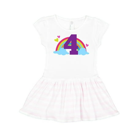 

Inktastic 4th Birthday Rainbow Gift Toddler Girl Dress