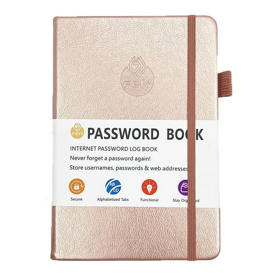 Notebook Elegant Password Book With Alphabetical Tabs Hardcover Password Book For Internet Website Address 5.2" X 7.6" Password And Organizer W/Notes & Back Pocket