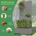 thumbnail image 5 of MAYEERTY 35*16*71"Outdoor Gray Metal Planter with Rect Louvered Climbing Trellis, Drainage hole & Wheels, 5 of 9