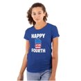 thumbnail image 3 of Happy Fourth of July American Patriot Womens Slim Fit Graphic Tee Brisco Brands S, 3 of 6