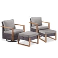 thumbnail image 2 of PARKWELL 4-Piece Outdoor Swivel Gliders Rocker with Soft Cushions,Ottoman Seat Foot Rest,All-Weather Wicker Patio Conversation Seating Furniture Set for Deck or Garden,Gray, 2 of 10