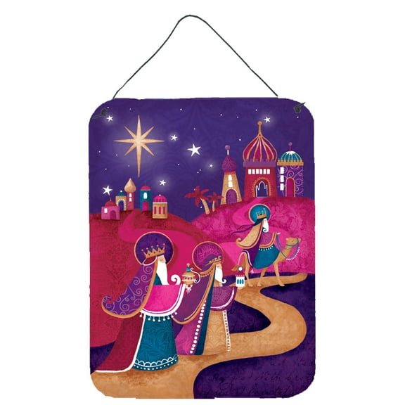 Carolines Treasures APH7081DS1216 Christmas Wise Men in Purple Wall or Door Hanging Prints 12x16 multicolor