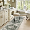 thumbnail image 6 of Hallway Runner Rug Non Slip - Washable 2.6x8 Kitchen Rugs for Living Room, Low-Pile Soft Bedroom Rug Indoor Floor Stain Resistant Carpets for Entryway, Laundry, Bathroom Green Ivory, 6 of 18