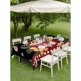 thumbnail image 3 of Outdoor Tablecloth with Umbrella Hole and Zipper, Black Christmas Rectangle Table Cloth 60x120 Inch Waterproof Tablecloth, Ice Cream Snowflakes Pine Needles Check Picnic Table Cover for Patio Camping, 3 of 7