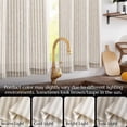 thumbnail image 2 of Cortinas de cocina de lino Jinchan a rayas, 90 cm, color topo, 2 paneles, 2 of 9
