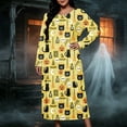thumbnail image 4 of SELONE Halloween Nightgowns for Women Plus Size Nightshirts Pumpkin Skeleton Long Sleeve Maxi Dress Vacation Homewear, 4 of 8