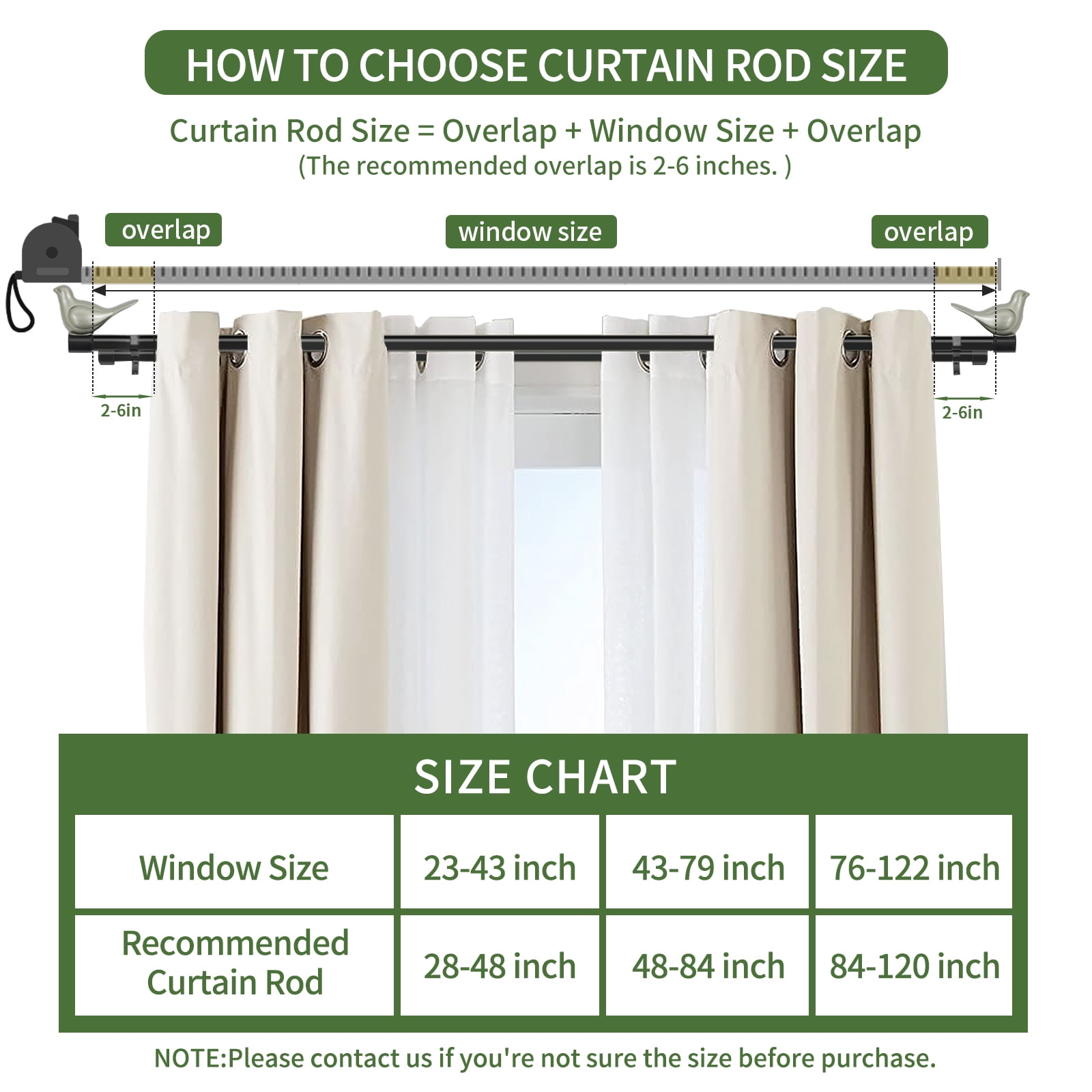 Meriville 1" Diameter Telescoping Double Window Treatment Curtain Rod, 28"-48", End Cap Finials, Satin Nickel Finish