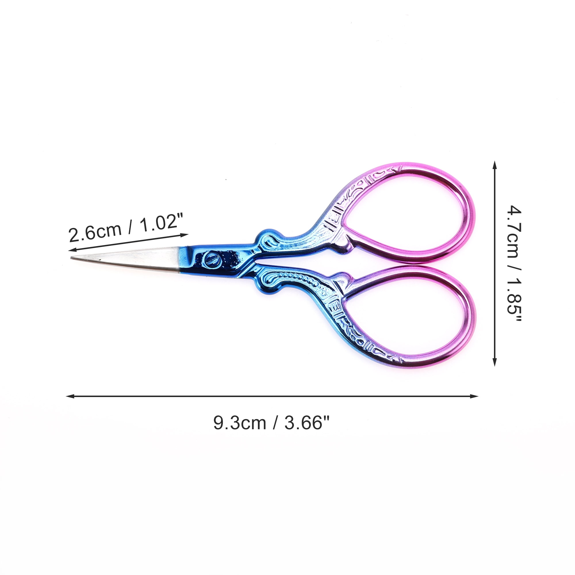Unique Bargains 1 Pc Embossed Scissors Eyebrow Trimmer Bedroom Blue, Pink