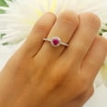 thumbnail image 2 of Dazzlingrock Collection 14K Round Cut White Diamond & Ruby Ladies Engagement Bridal Halo Ring, White Gold, Size 9, 2 of 5