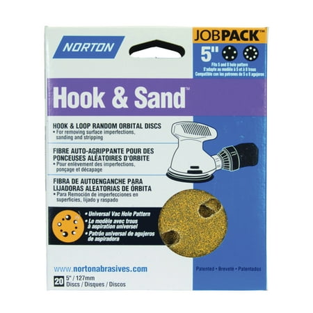 

NORTON 49214 Job Pack Sanding Disc P100-Grit Medium Grade Aluminum Oxide 5 in Dia For Random Orbital Sanders