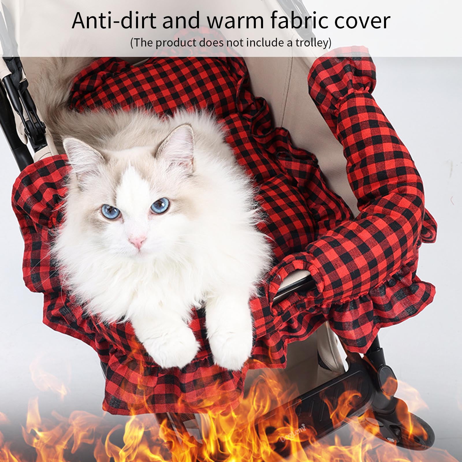 Pet Bed Warming Pad Strollers Mat for Outdoor Use Polyester Fabric Easy to Clean Dry Quick Pushchair Cushion for Travel