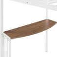 thumbnail image 5 of L-Shape Bunk Bed with Desk, Converted Twin over Full Bunk Bed, Loft and Platform Bed, Metal Bunk Bedframe with Ladder and Full-Length Guardrails for Teens Adults, White, 5 of 7