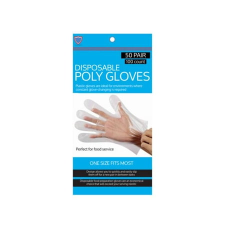

Kole Imports MO122-72 Disposable Poly Gloves 100 per Pack - Pack of 72