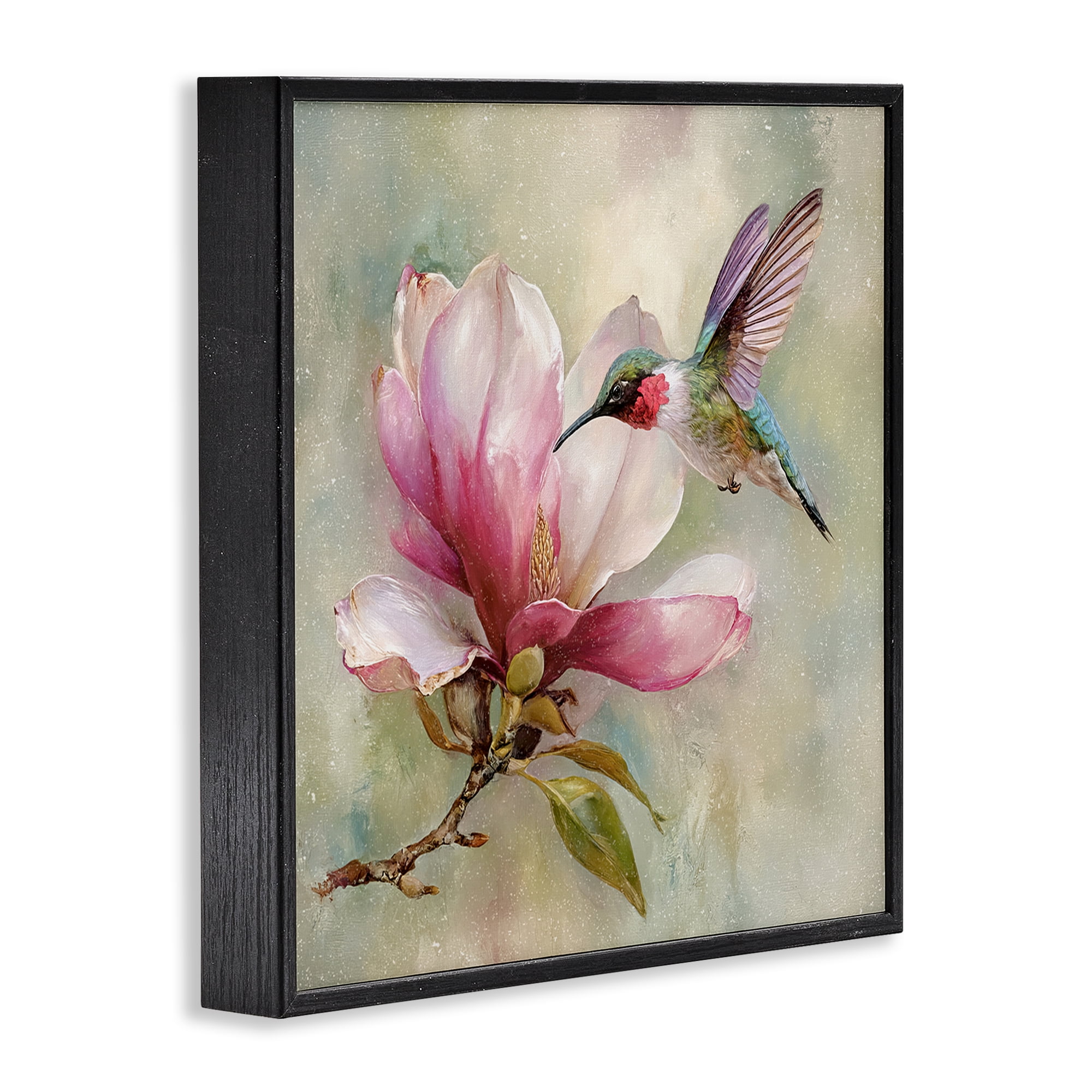Stupell Industries Magnolia Ruby Hummingbird Black Framed Giclee Art, design by Tina LeCour