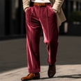 thumbnail image 2 of BUIGTTKLOP Mens Velour Dress Pants Casual Straight Leg Business Pants Wide Leg Work Slacks with Pockets, 2 of 6