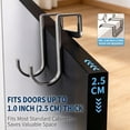 thumbnail image 7 of Over Cabinet Door Hook & Wardrobe Door Hook, Stainless Steel Hanging Hooks for Towels Bags Clothes, Bathroom Door Hooks for Towels, Kitchen Cabinet, 2.75×2.24×0.98" Dorm Room Hangers, Silver-5Pcs, 7 of 7