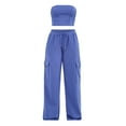 thumbnail image 4 of No Boundaries Tube Top and Cargo Sweatpants Set, 2-Piece, Women's, 4 of 4