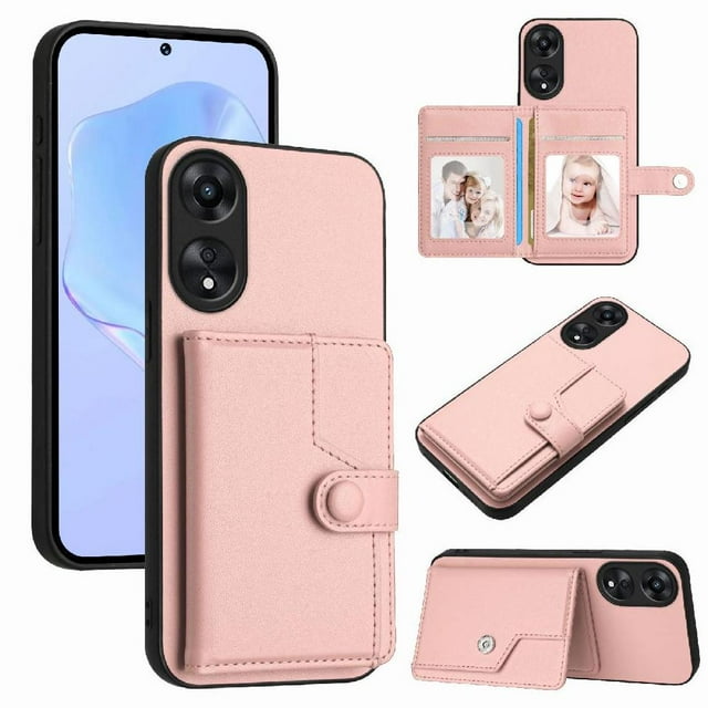 FOXDOCK Case for OPPO A79 5G RFID-Blocking Card Holder - Stylish Button Closure Design