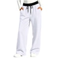 thumbnail image 3 of Busydd Teen Girls Sweatpants 5-15 Years Comfortable Elastic Waist Drawstring Athletic Pants Trendy Colorblock Side Pockets Casual Pants for Girls 9-10 Years, 3 of 8