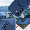 thumbnail image 4 of Magnetic Case for Samsung Galaxy S24 5G for Women Men Compatible with Magsafe, Matte Luxury Metallic Luster Flexible TPU Shockproof Case with Screen Protector - Dark Blue, 4 of 13