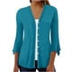 thumbnail image 1 of Cárdigan para mujer, estampado floral, manga abullonada, holgado, blusa, tops, manga 3/4, volantes, botones delanteros abiertos, cárdigan para mujer, 1 of 3