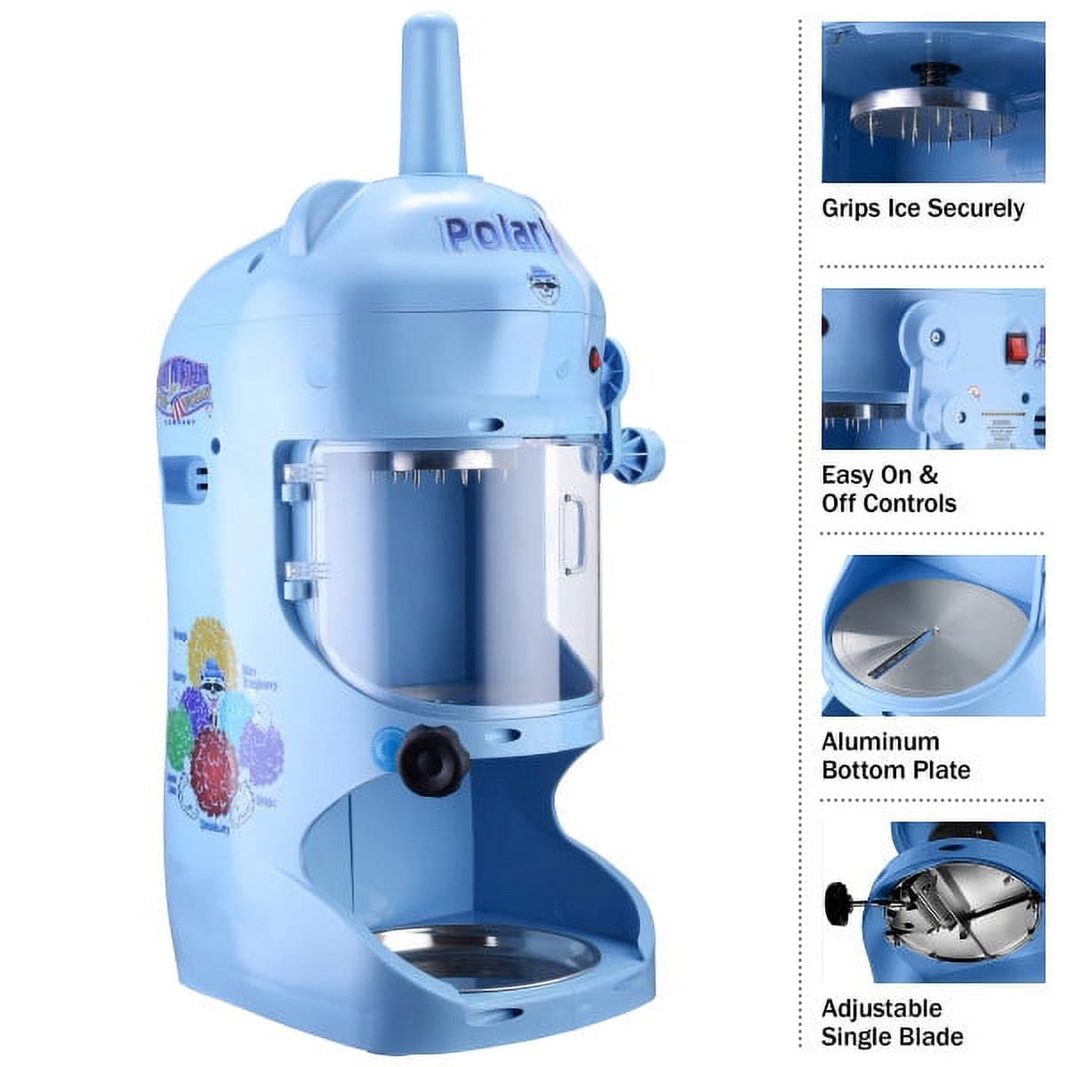 Snow Cone Machine - Ice Shaver with 250W Motor, Blue