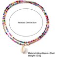 thumbnail image 3 of HSHDLDF Collier Coquillage Puka pour Femmes Hommes Collier Surfeur Coquillage Cordon Collier Collier Ras du Cou Perles Colorées Collier Ajustable Été Boho Hawaii Boucle Perle Collier Bijoux Coquillage Naturel, 3 of 6