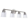 thumbnail image 3 of Aspen Creative 62290, 4 Light Vanity Fixture, 29-1/4" W x 8-5/8" H x 6" E, Brushed Nickel Finish, Clear Seeded Glass, Bulb Not Included, 3 of 6