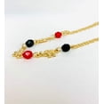 thumbnail image 4 of 14K Gold Filled Black And Red Beads Elephant Bracelet / Good Luck Elephant Bracelet 7.5" / Pulsera Con Elefantes Para Mujer en Oro Laminado, 4 of 8