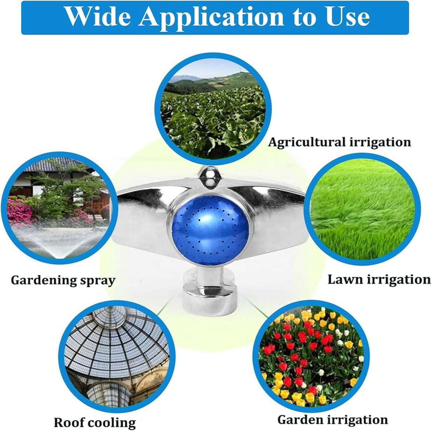 LSKJGA-360 Degree Metal Spot Sprinkler,Small Sprinkler Garden for Small Areas Lawn Sprinklers for Yard Circle Pattern with Gentle Water Flow Garden Watering (2, Blue)