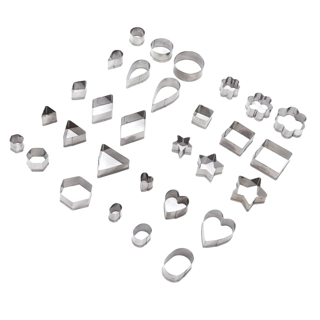 DIY Cookies Mold,30Pcs Cookies Mold Stainless Cookies Baking Mold Biscuits Cutting Mold Effortless Installation