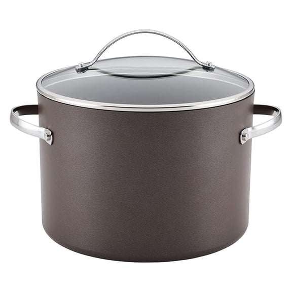Curry Kitchenware Professional Hard Anodized Nonstick Stock Pot/Stockpot with Lid, 10 Quart, Charcoal