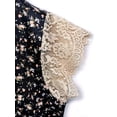 thumbnail image 2 of Plus SizeWomen's Floral Print V Neck Lace Trim Blouse, Casual Short Sleeve Summer Top, 2 of 5