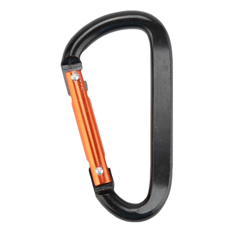 Black Climbing Button Alloy Carabiner Buckle Keychain Camping Hiking Hook 