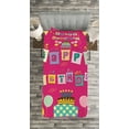 thumbnail image 3 of Ambesonne Birthday Party Quilted Bedspread Set 2 Pcs, Present Boxes Pink, Twin Size, Dark Coral Multicolor, 3 of 3