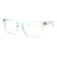 thumbnail image 3 of Rectangle Keyhole Plastic Horn Rim Blue Light Filtering Computer Glasses Blue, 3 of 4