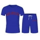 thumbnail image 3 of Playeras Deportivas De Verano Para Hombre, Camiseta Informal De Dos Piezas Con Estampado De Letras, Camiseta De Manga Corta Con Cuello Redondo Y Pantalones Cortos, 3 of 4