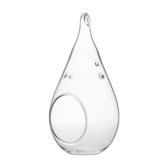 WGV Clear Hanging Pear Glass Terrarium / Candle Holder - 3.5" Wide x 7" Height, Good quality Terrarium - 1 Pc