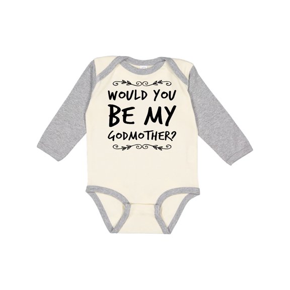 Inktastic Would You Be My Godmother Boys or Girls Long Sleeve Baby Bodysuit