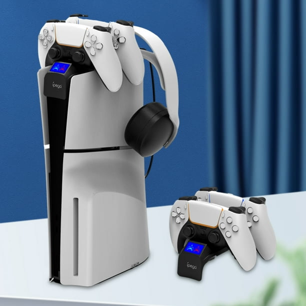 Consola Juego Top Charger Station Estación Carga La Acoplamiento para Slim Dual Controlador Dock Con Reemplazo LED 5
