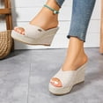 thumbnail image 4 of Wowcloth Peep Toe Wedge Sandals for Women – Comfortable Slip-On Platform Design for Summer Fashion and Outdoor Use, 4 of 9