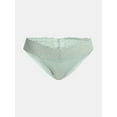 thumbnail image 3 of No Boundaries Cotton-Blend Ribbed and Lace Thong Panties, Women's, 3 of 3