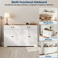 thumbnail image 4 of 57" Farmhouse Buffet Cabinet with 4 Doors & 2 Drawers, Adjustable Shelves Sideboard for Coffee Bar, Multi-Functional Storage for Living Room & Dining Room, White, 4 of 9