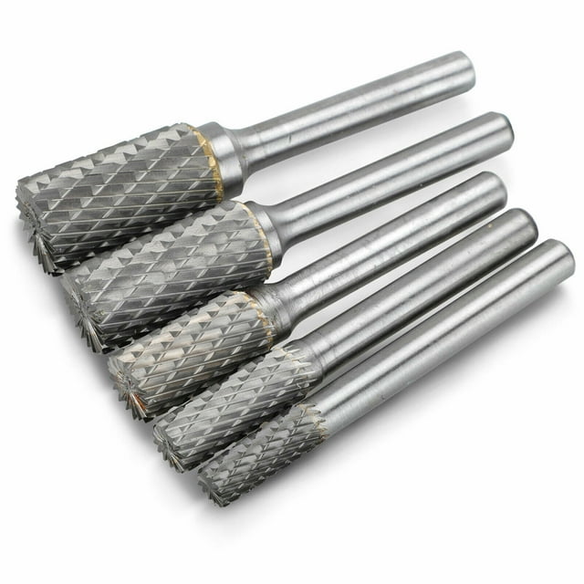 Arealer 5Pcs 1/4 Pouce Double Coupe Carbure de Tungstène Fraise Rotative Mourir Shank Bit Ensemble