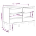 thumbnail image 4 of vidaXL Commode FLORO Cire Marron Bois Massif Pin, 4 of 5