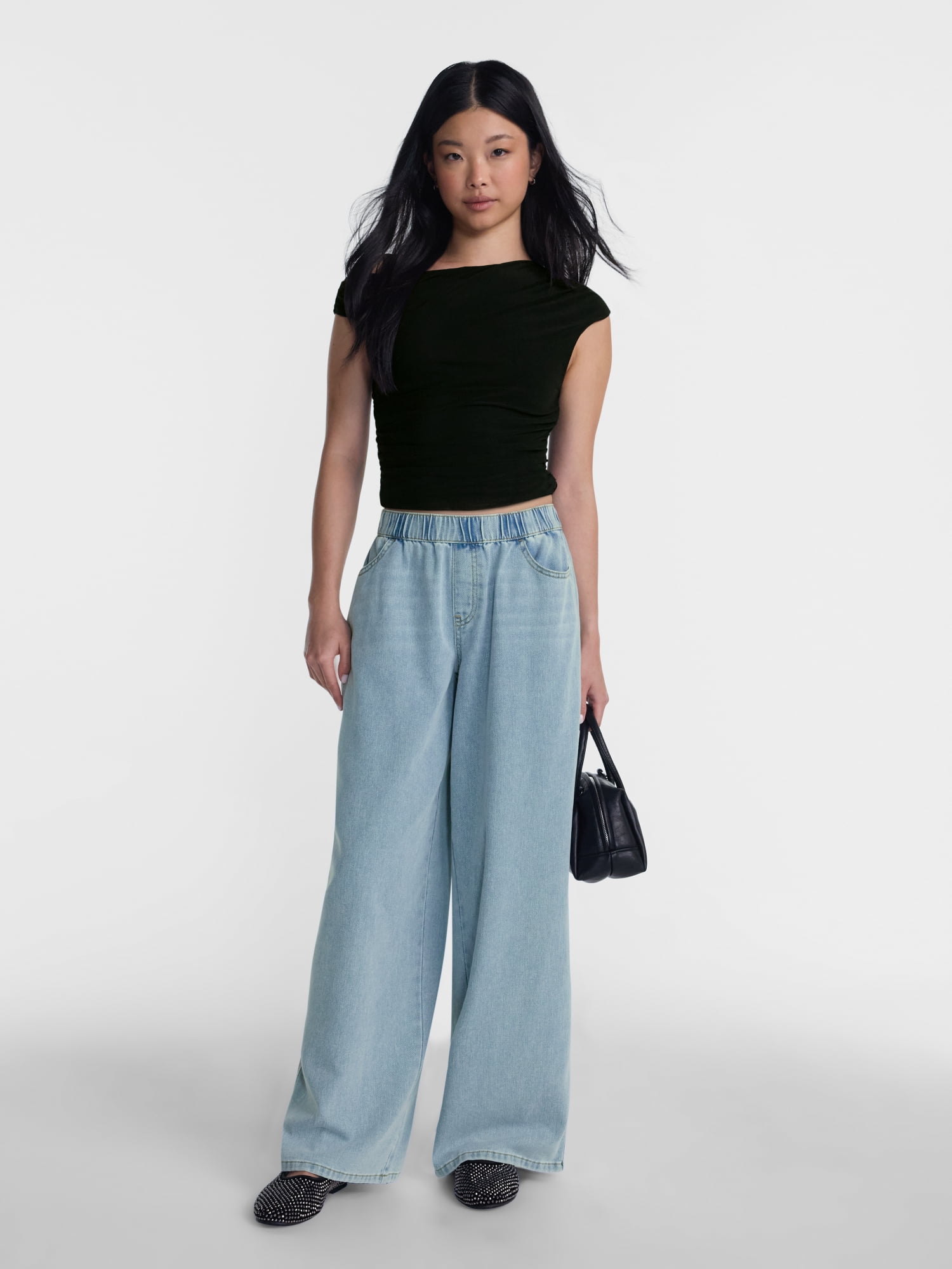 No Boundaries Baggy Pull On Pants, 31.5'' Inseam, Women's XXS-XXL